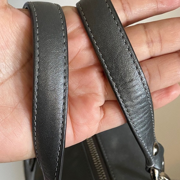Coach Gray and silver Textured Shoulder Bag